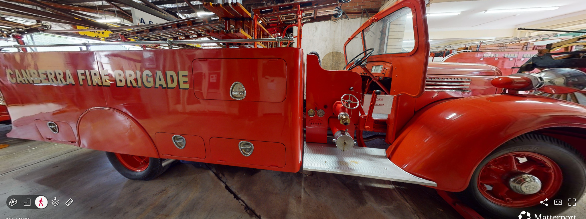 Restored 1941 International K6 fire truck with Canberra Fire Brigade lettering