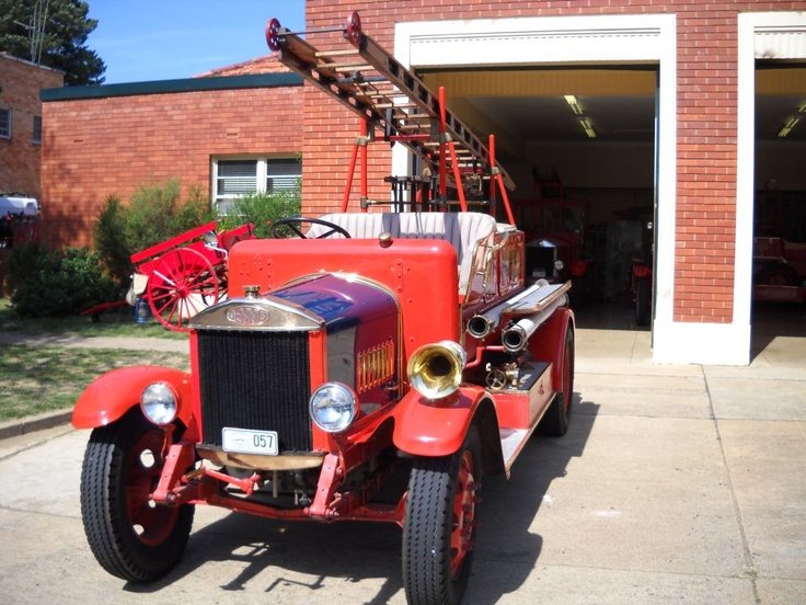 1928 Dennis 250 fire truck outside the Forrest Fire Station museum